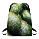 Green Avocado Print Drawstring Backpack
