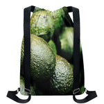 Green Avocado Print Drawstring Backpack