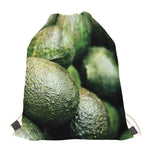 Green Avocado Print Drawstring Bag