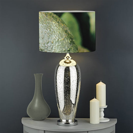 Green Avocado Print Drum Lamp Shade