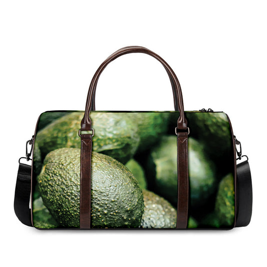 Green Avocado Print Duffle Bag