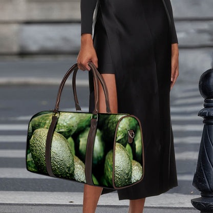 Green Avocado Print Duffle Bag