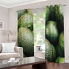 Green Avocado Print Extra Wide Grommet Curtains