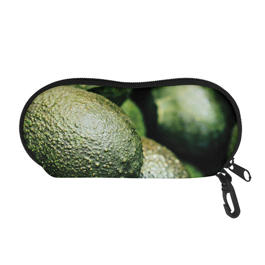 Green Avocado Print Glasses Case