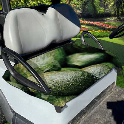 Green Avocado Print Golf Cart Seat Cover