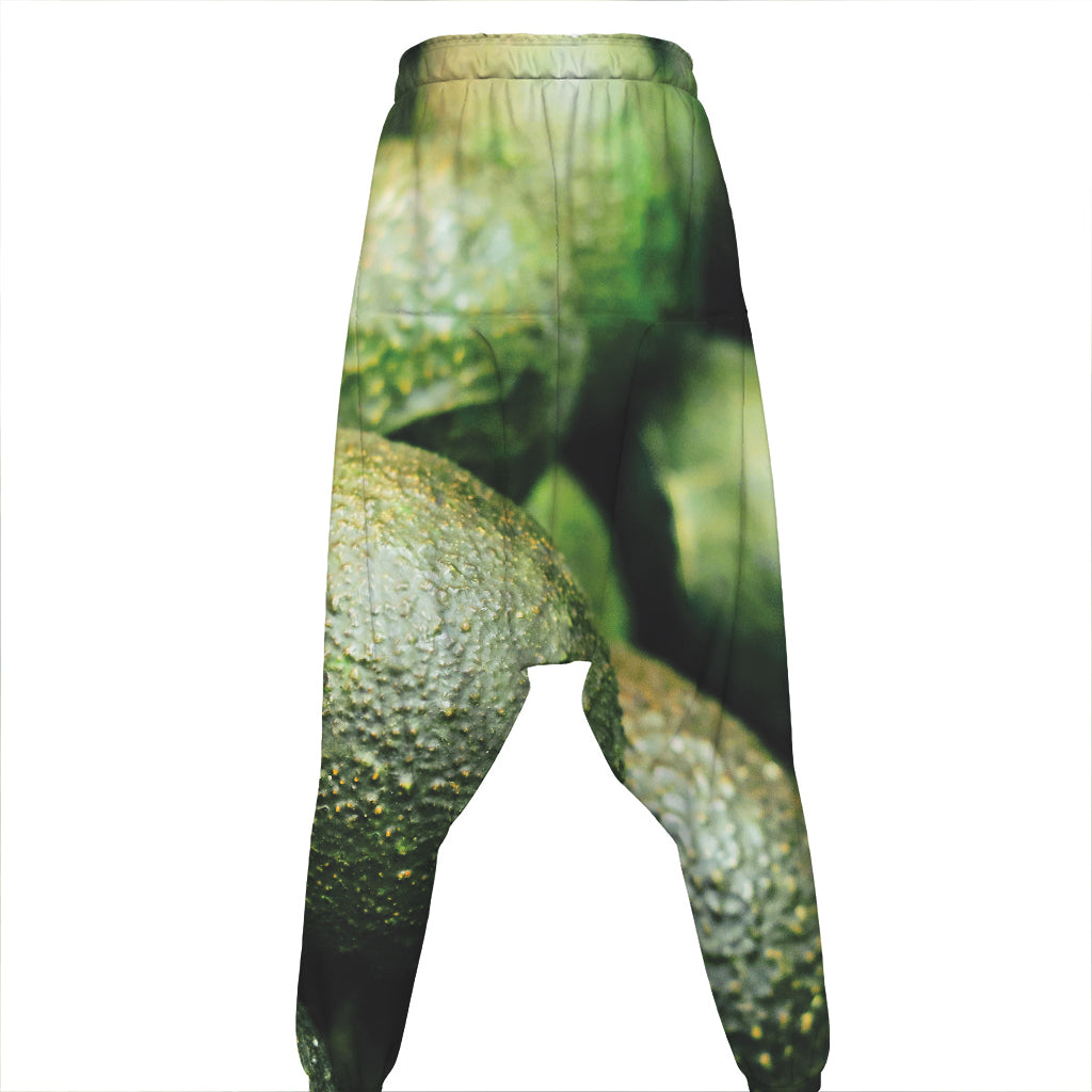 Green Avocado Print Hammer Pants