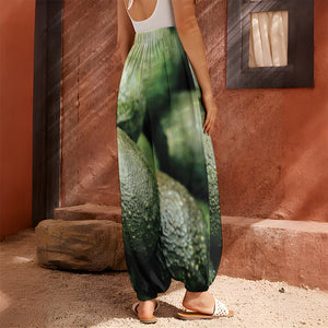 Green Avocado Print Harem Pants