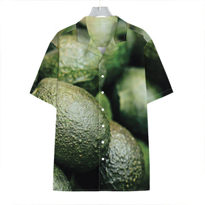 Green Avocado Print Hawaiian Shirt