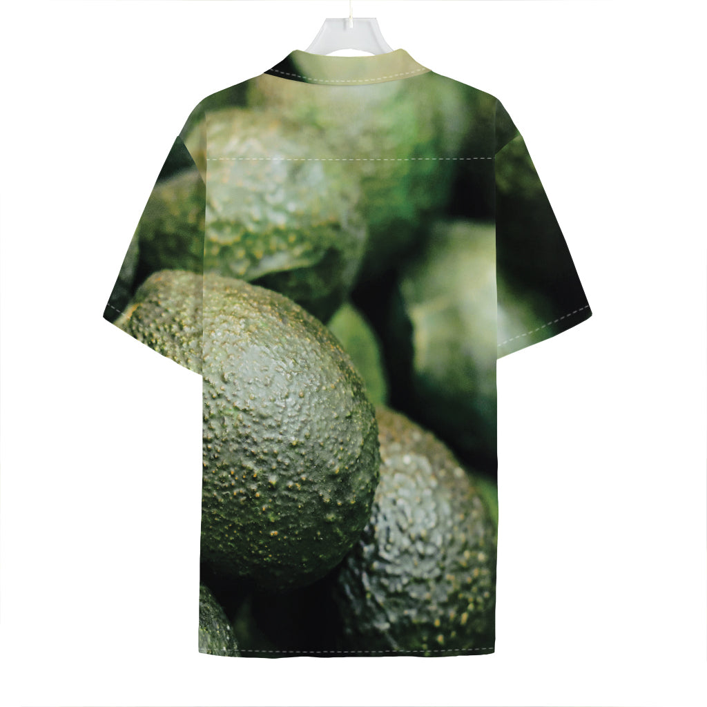 Green Avocado Print Hawaiian Shirt