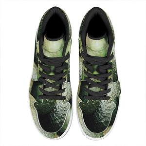 Green Avocado Print High Top Leather Sneakers