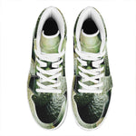 Green Avocado Print High Top Leather Sneakers