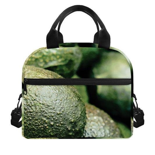 Green Avocado Print Insulated Lunch Bag