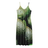 Green Avocado Print Jersey Midi Cami Dress