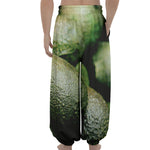 Green Avocado Print Lantern Pants