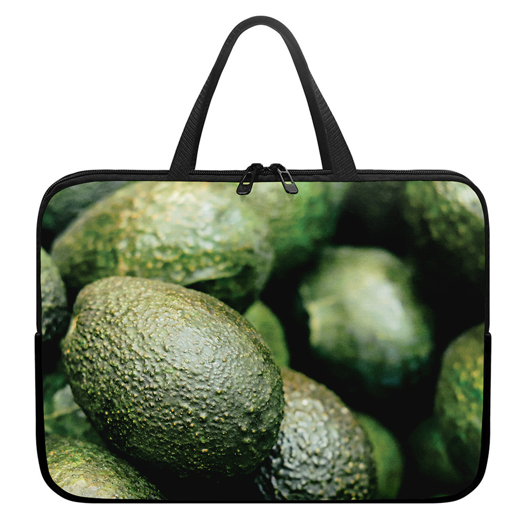 Green Avocado Print Laptop Sleeve With Handle