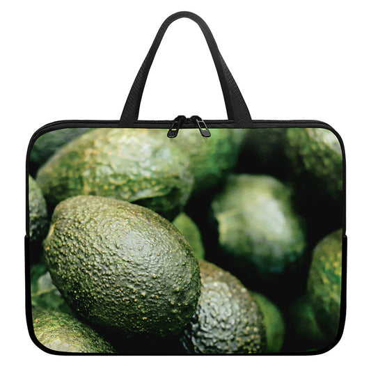 Green Avocado Print Laptop Sleeve With Handle
