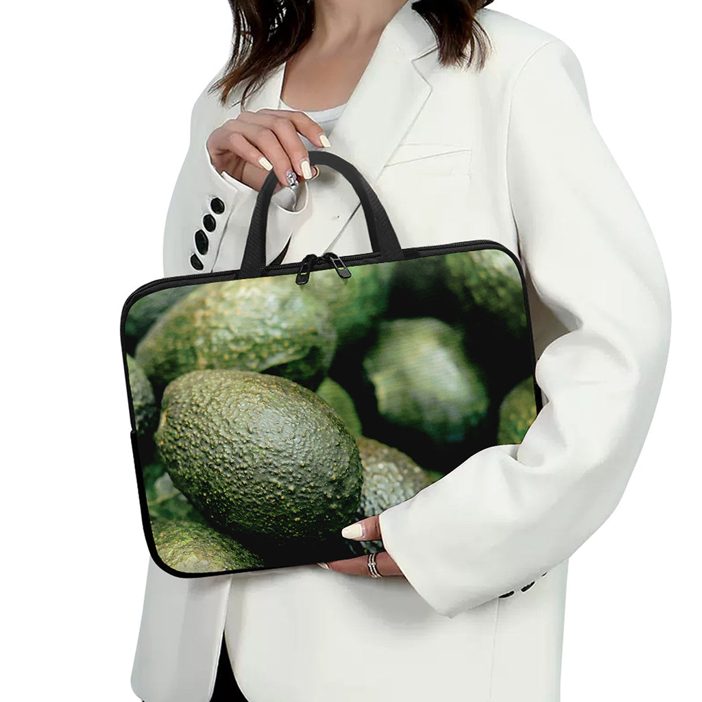 Green Avocado Print Laptop Sleeve With Handle