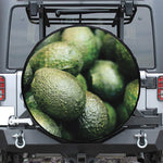 Green Avocado Print Leather Spare Tire Cover