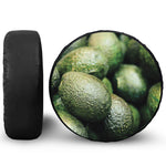 Green Avocado Print Leather Spare Tire Cover