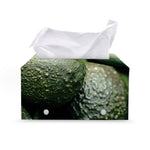 Green Avocado Print Leather Tissue Box Cover