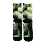 Green Avocado Print Long Socks