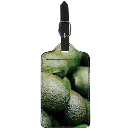 Green Avocado Print Luggage Tag
