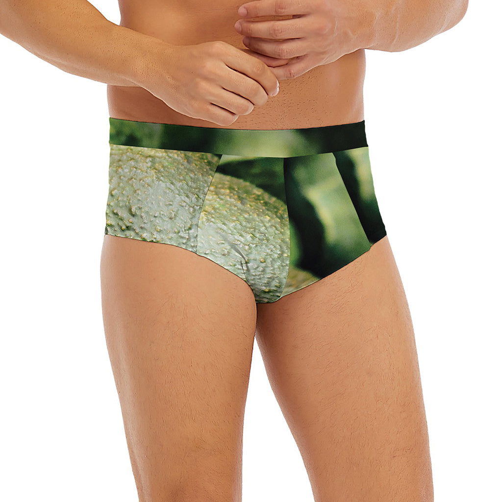 Green Avocado Print Men's Briefs