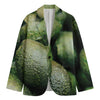 Green Avocado Print Men's Cotton Blazer