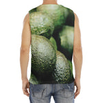 Green Avocado Print Men's Fitness Tank Top