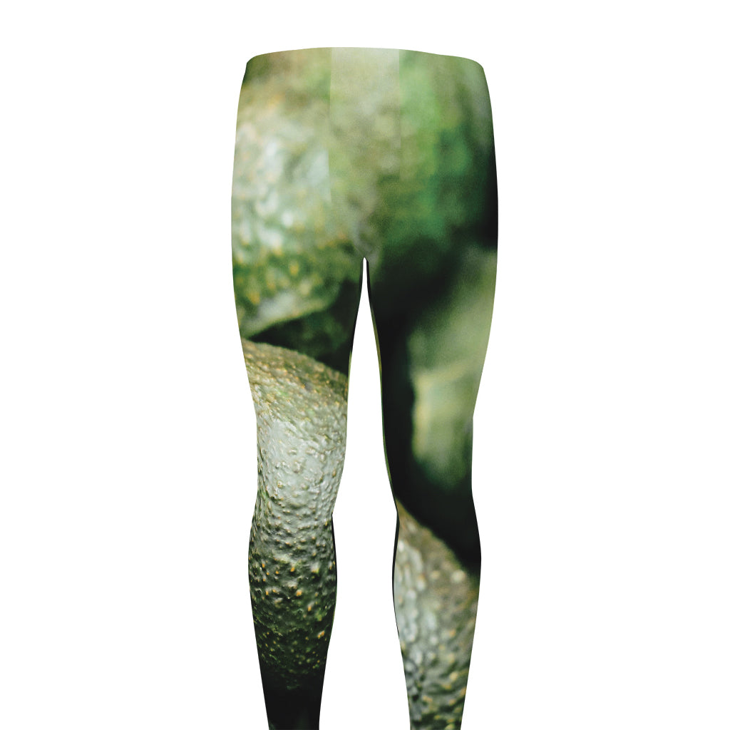 Green Avocado Print Men's leggings