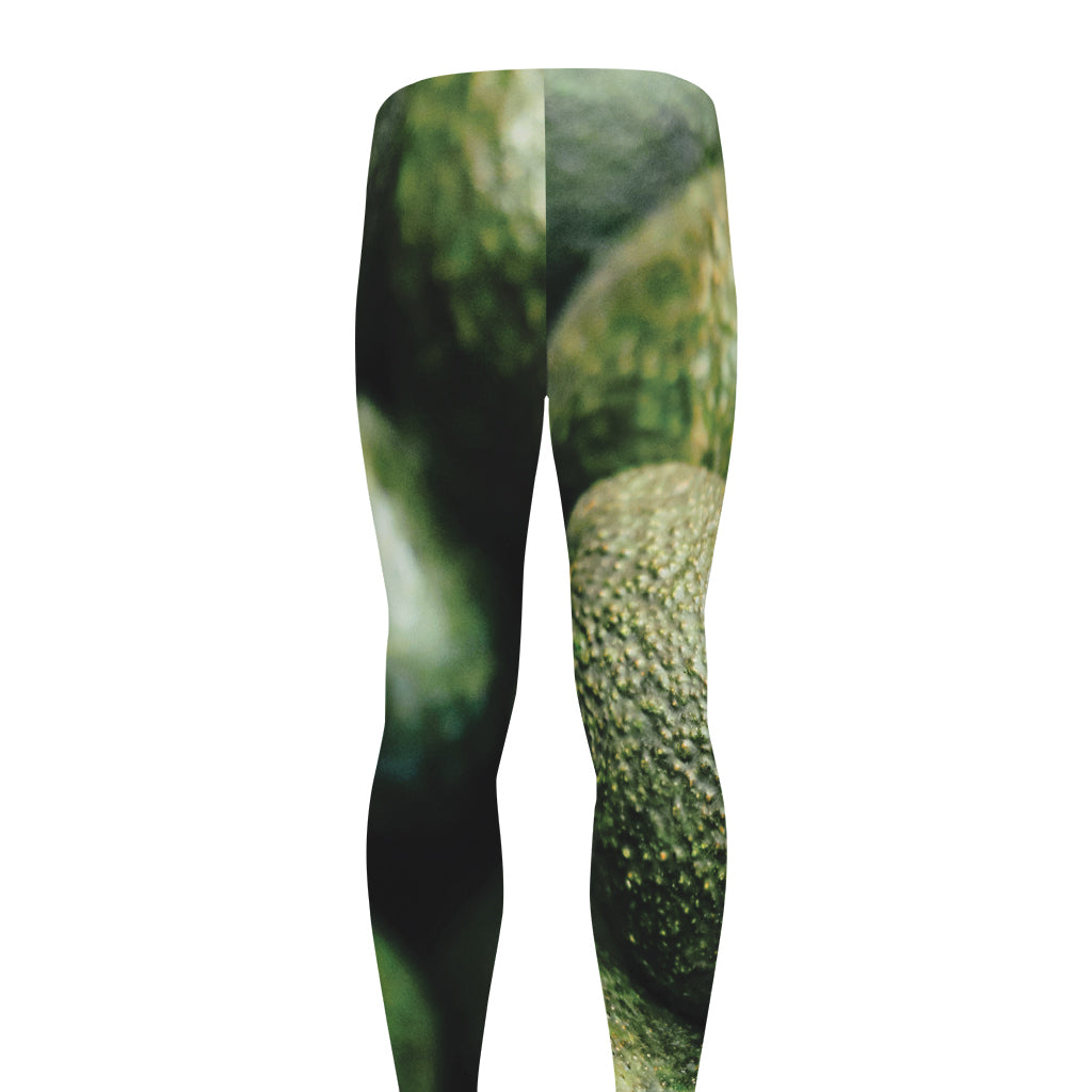 Green Avocado Print Men's leggings