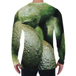 Green Avocado Print Men's Long Sleeve T-Shirt