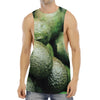 Green Avocado Print Men's Muscle Tank Top