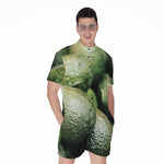 Green Avocado Print Men's Rompers