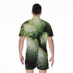 Green Avocado Print Men's Rompers