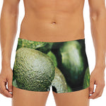 Green Avocado Print Men's Short Boxer Briefs