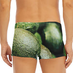 Green Avocado Print Men's Short Boxer Briefs