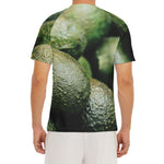 Green Avocado Print Men's Short Sleeve Rash Guard