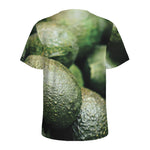 Green Avocado Print Men's Sports T-Shirt