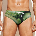 Green Avocado Print Men's Swim Briefs