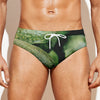 Green Avocado Print Men's Swim Briefs