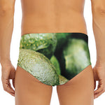 Green Avocado Print Men's Triangle Swim Briefs