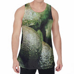 Green Avocado Print Men's Velvet Tank Top