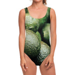 Green Avocado Print One Piece Swimsuit