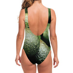 Green Avocado Print One Piece Swimsuit