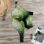 Green Avocado Print One Shoulder Bodysuit