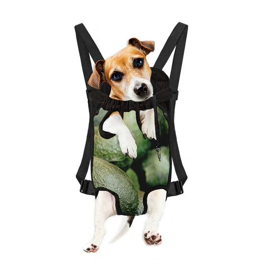 Green Avocado Print Pet Carrier Backpack