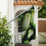 Green Avocado Print Polyester Flag