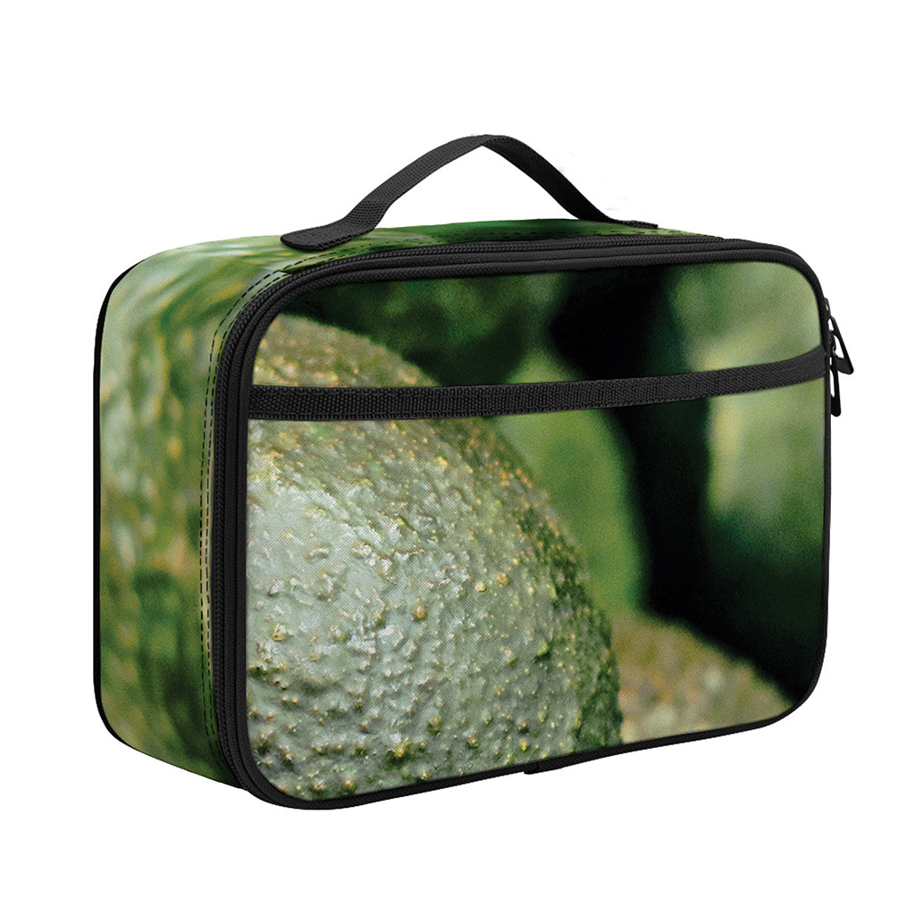 Green Avocado Print Portable Lunch Bag