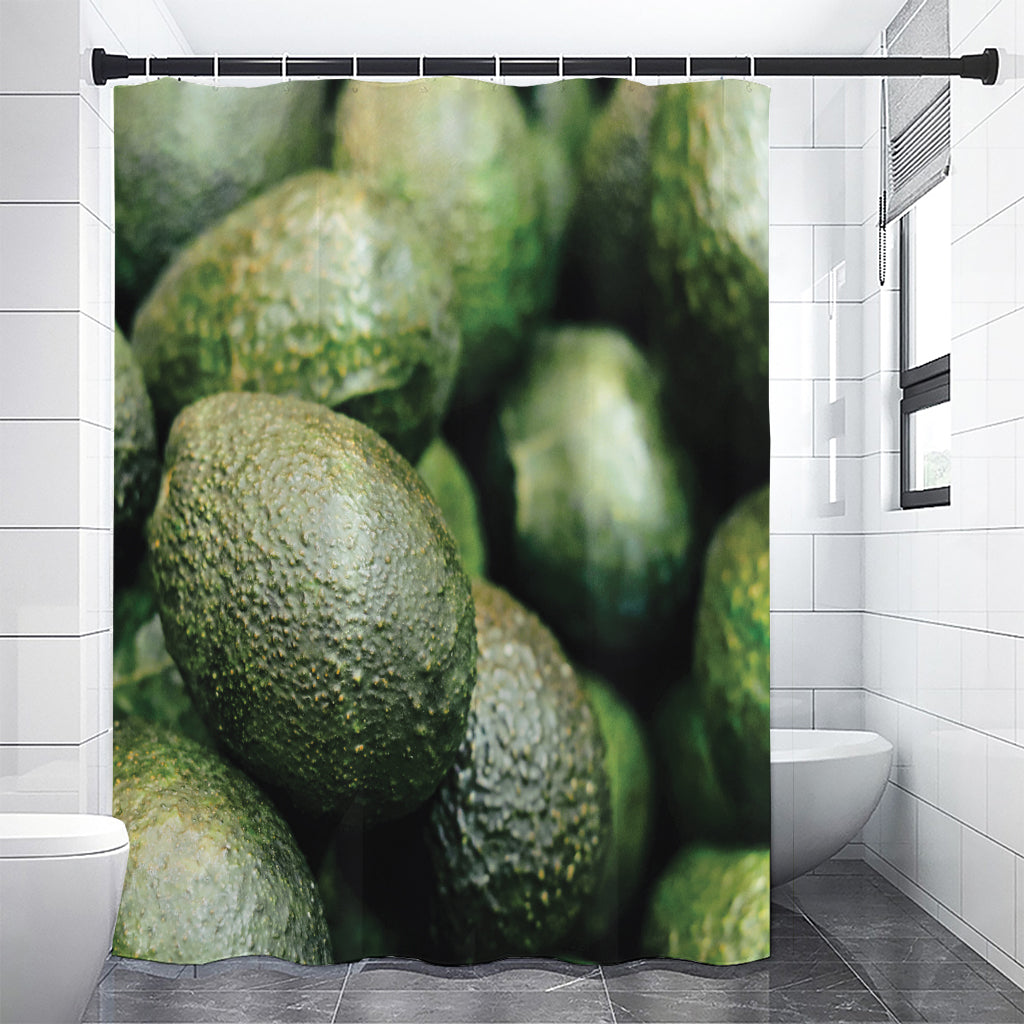 Green Avocado Print Premium Shower Curtain